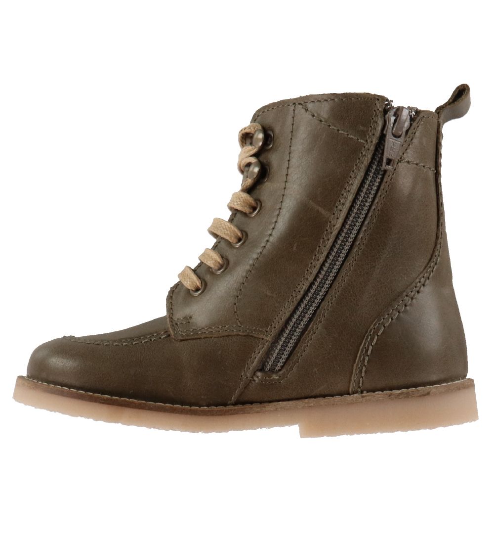Pom Pom Winter Boots - Lace Booty Tex - Kaki w. For