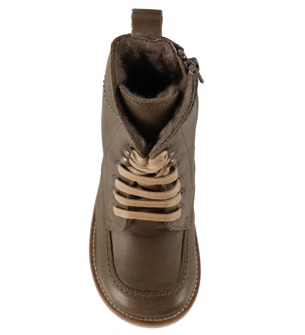 Pom Pom Winter Boots - Lace Booty Tex - Kaki w. For