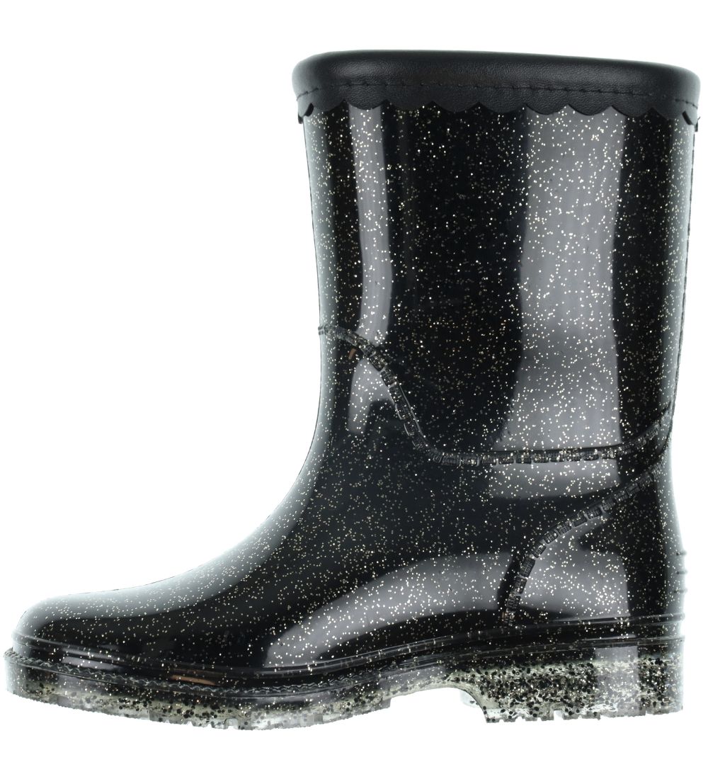 Petit by Sofie Schnoor Rubber Boots w. Lining - Black w. Glitter