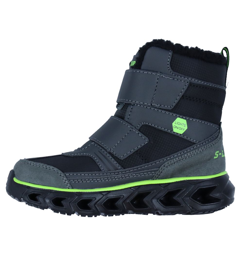 Skechers Winter Boots w. Light - Hypno- Flash 2.0 - Charcoal/Bla