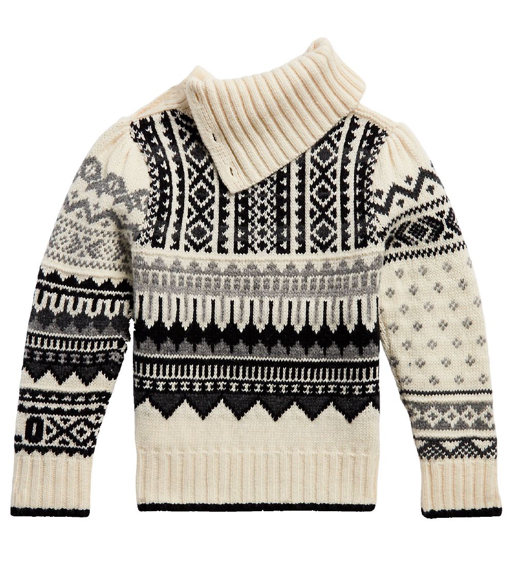 Polo Ralph Lauren Blouse - Wool/Nylon - Cream/Black w. Pattern