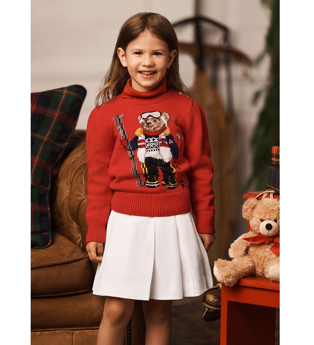 Polo Ralph Lauren Blouse - Knitted - Red w. Soft Toy