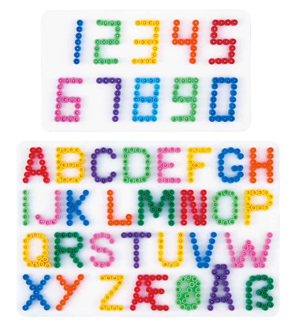 Plaques pour perles Hama Midi - 2 Pack - Lettre et Nombres