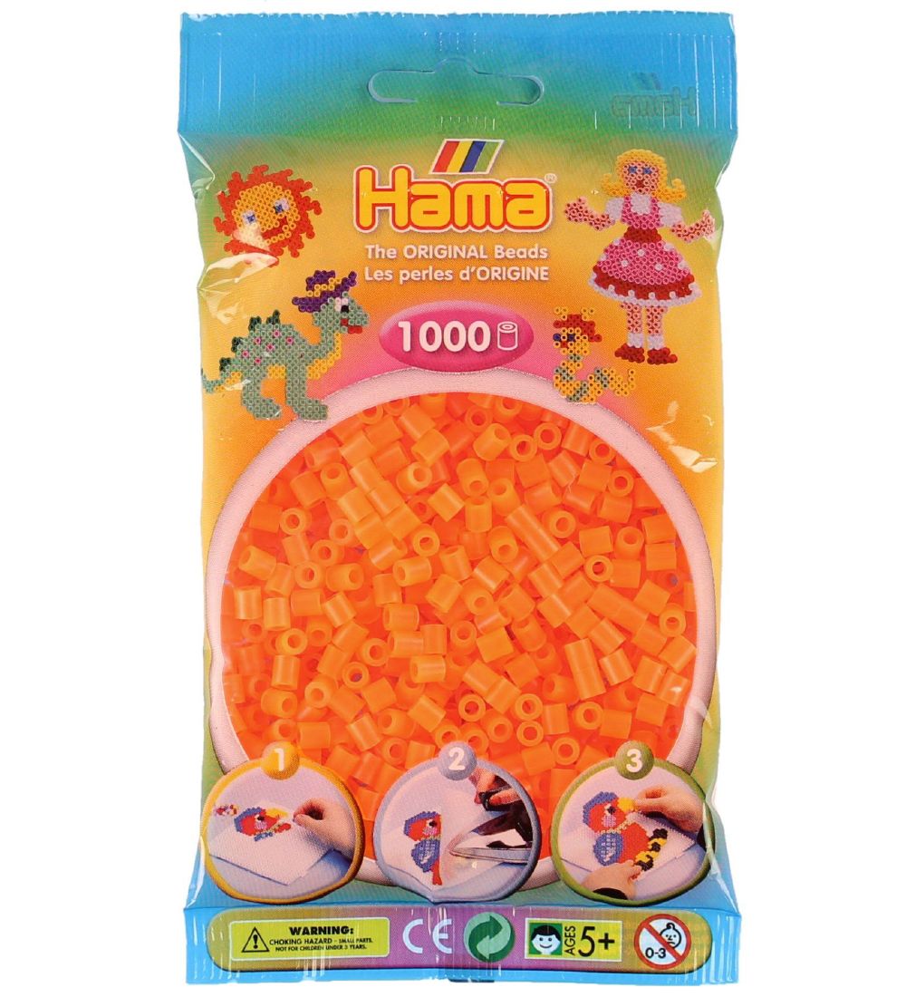 Hama Midi Beads - 1000 pcs - Neon Orange