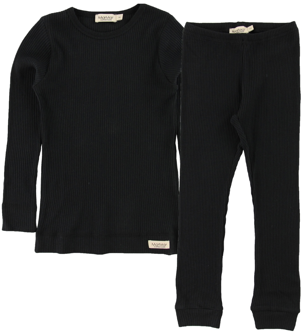 MarMar Pyjama Set - Rib - Modal - Black