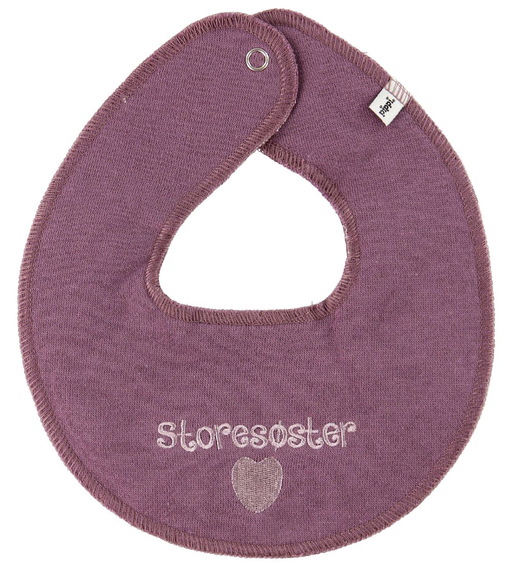 Pippi Baby Teething Bib - Round - Purple w. Storesster
