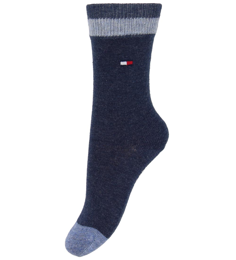 Tommy Hilfiger Socks - 2-Pack - Stripe - Blue Striped/Navy