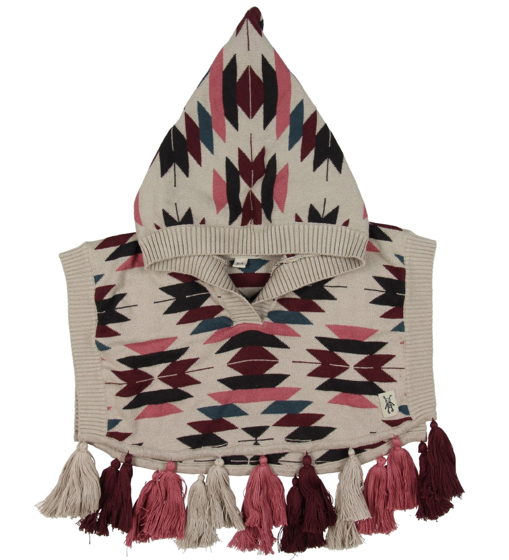 Small Rags Poncho - Light Brown Pattern