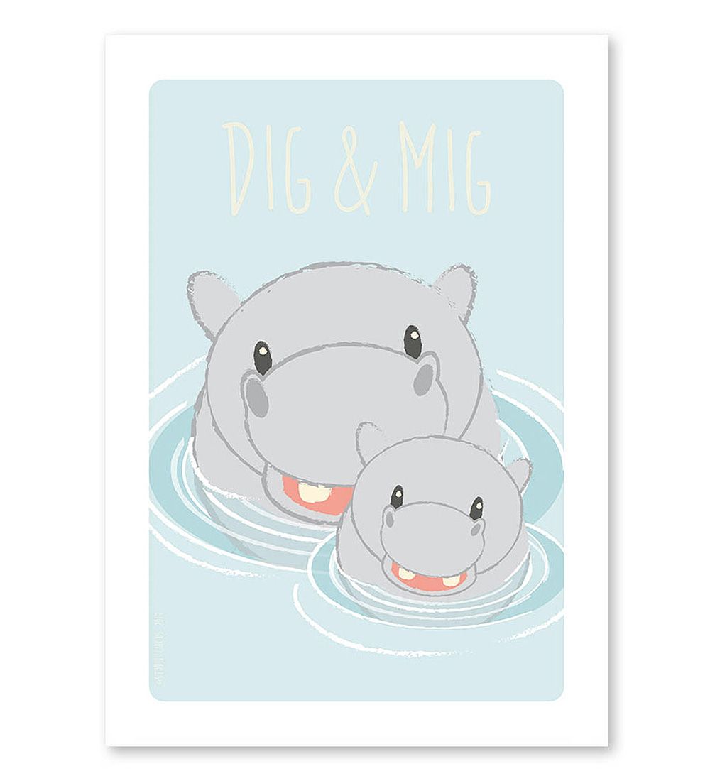 Studio Circus Poster - A4 - Hippos/Dig & Mig