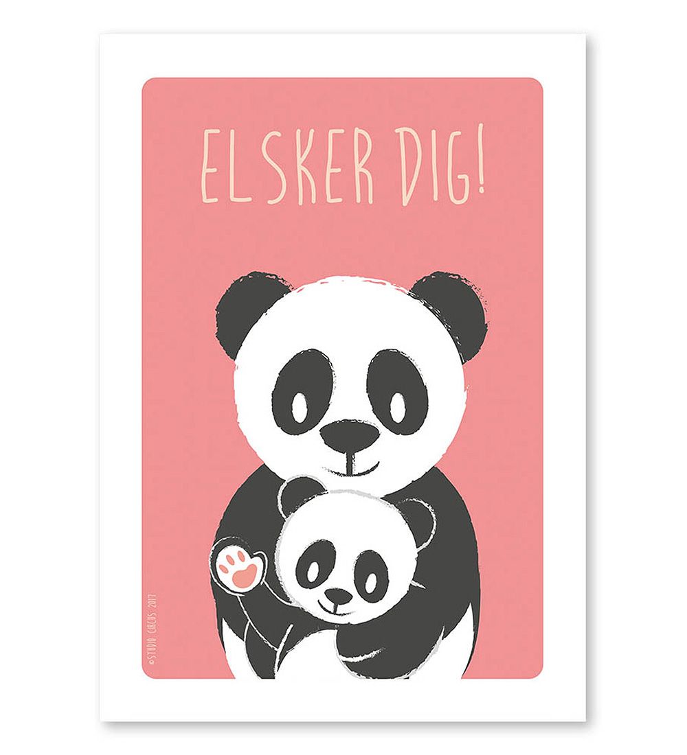 Studio Circus Poster - A4 - Pandaer w. Elsker Dig