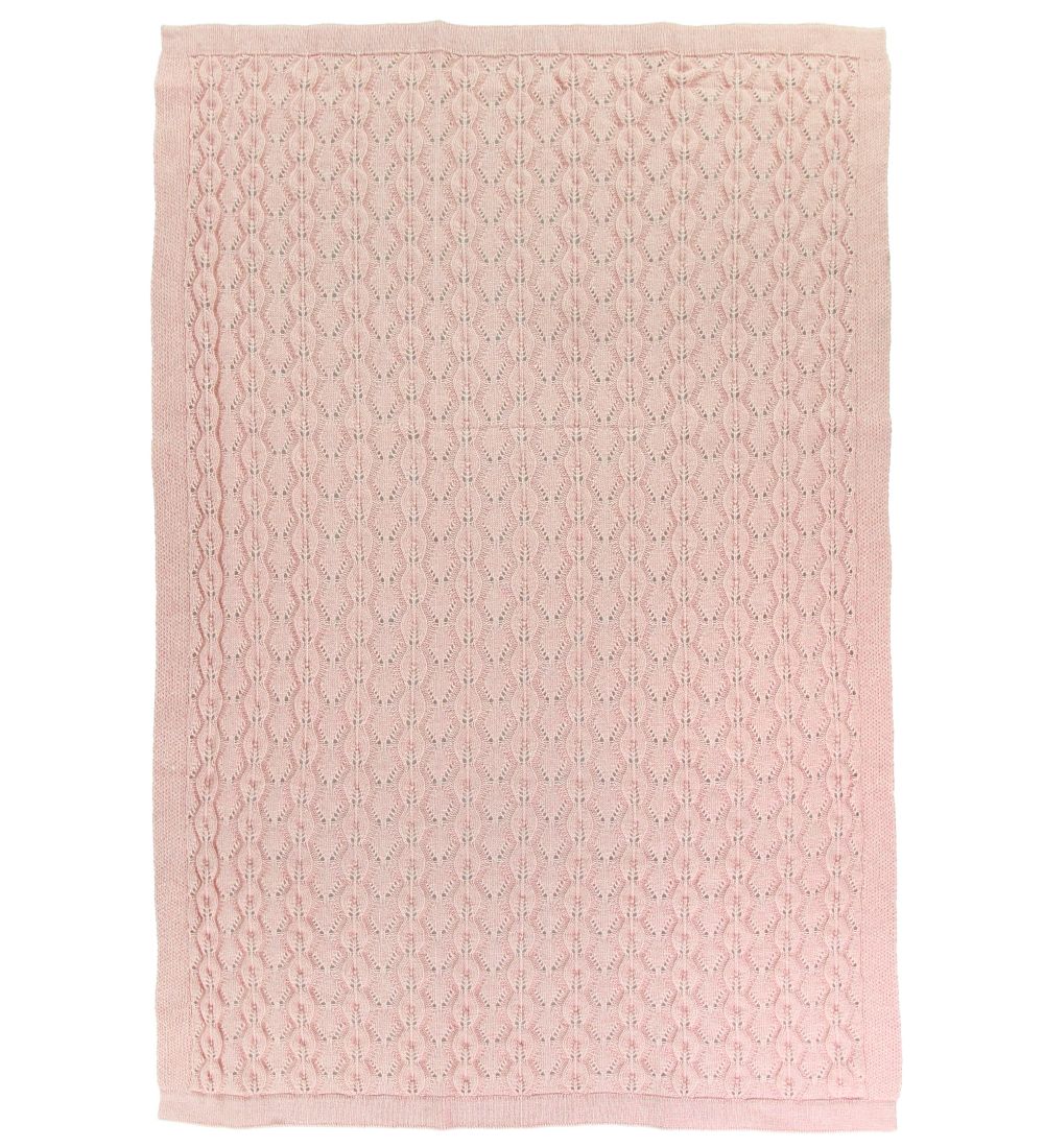 Nørgaard Madsens Teppi - Prjónað/Ull - 75x100 - Bleikt