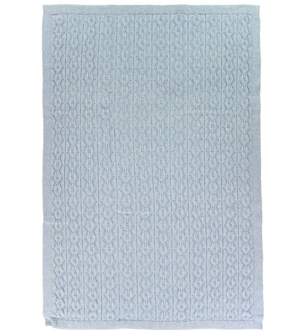 Nørgaard Madsens Blanket - Knitted - 75x100 - Wool - Light Blue