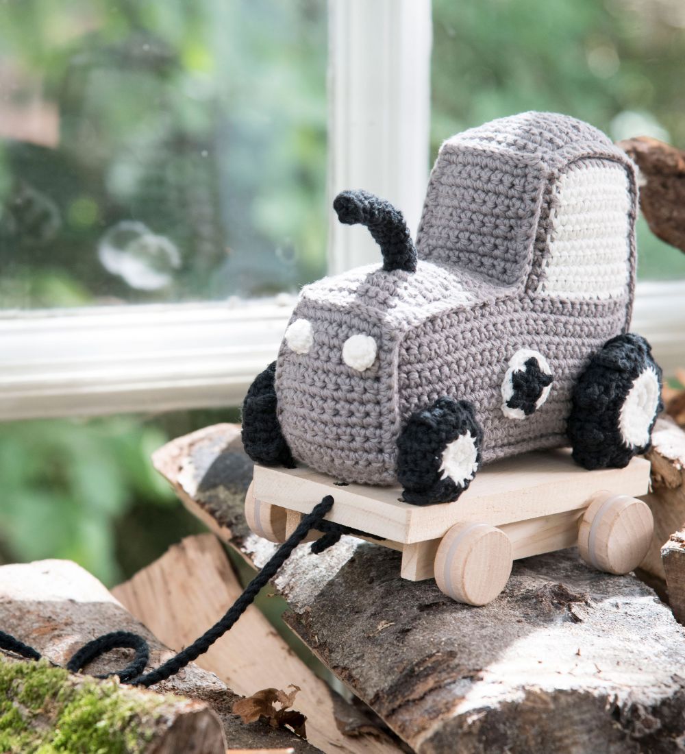 Smallstuff Pull Along Toy - Tractor - Grey