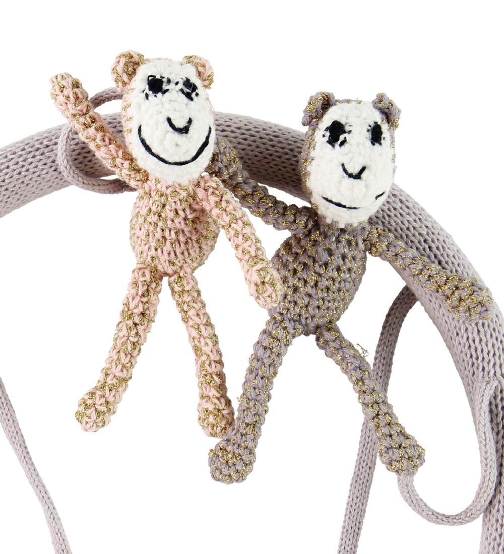 Smallstuff Baby-Mobile - Affen - Rosa/Glitzer