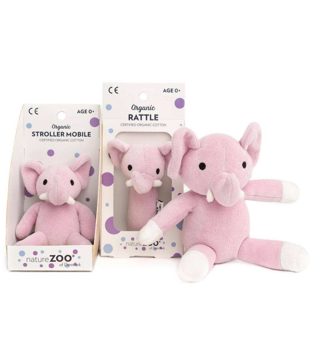 NatureZoo Rattle - Elephant - Rose