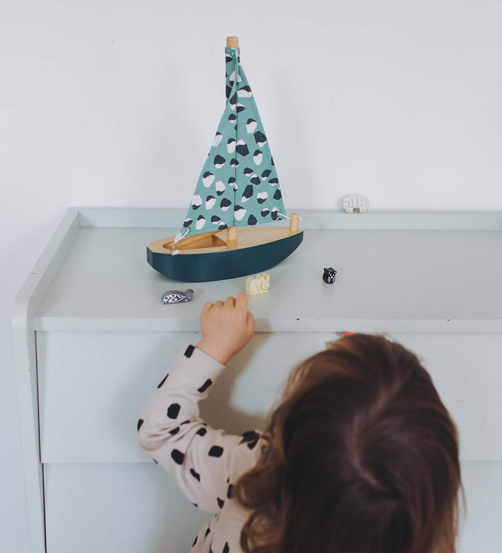 Nofred Boat - Wood - Petrol/Mint