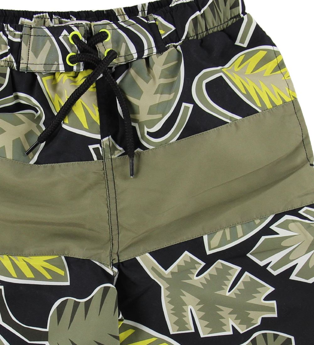 Stella McCartney Kids Swim Shorts - Army Green w. Leaves