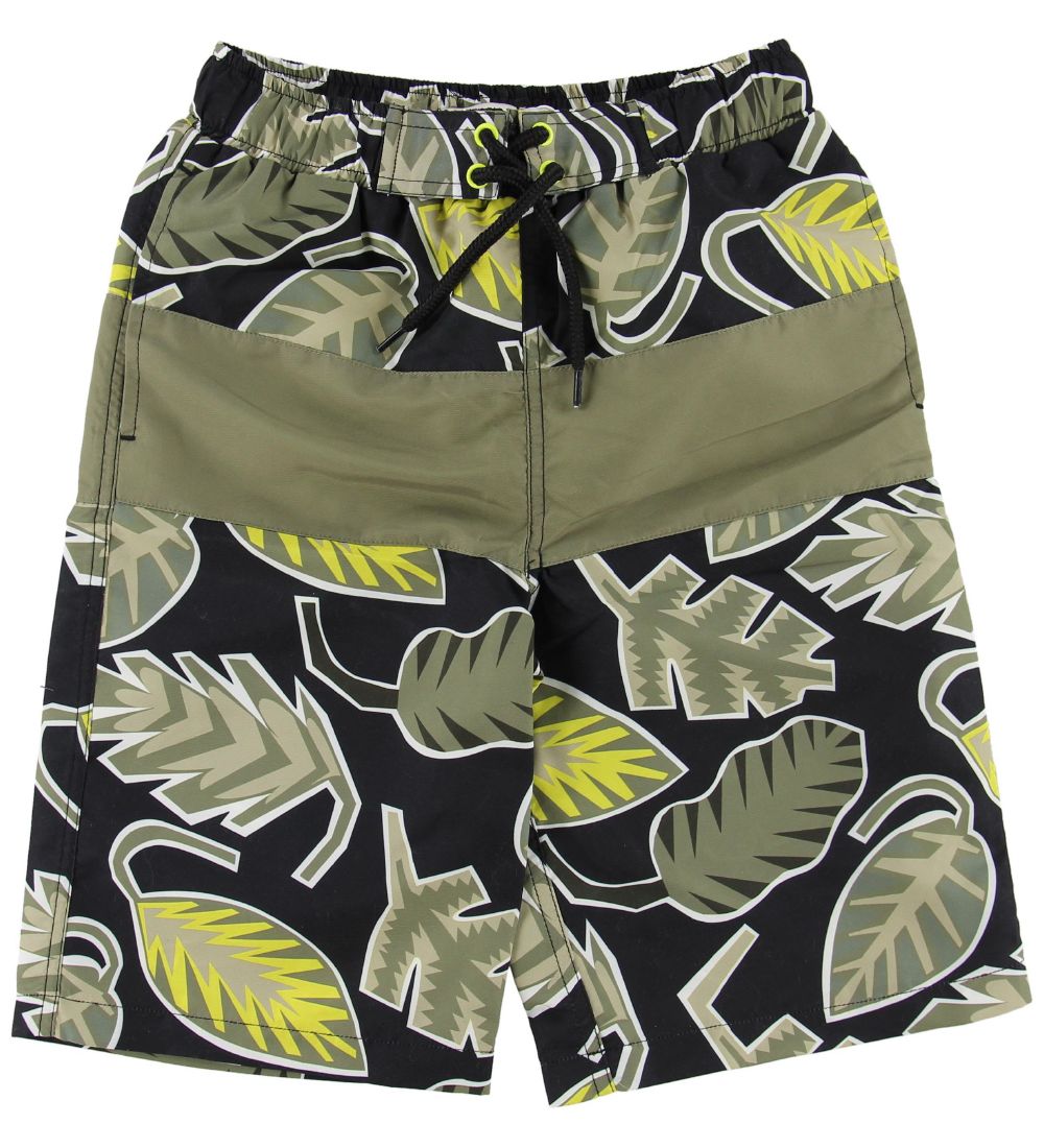 Stella McCartney Kids Swim Shorts - Army Green w. Leaves