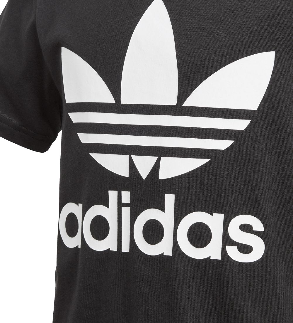 adidas Originals 티셔츠 - 트레포일 - 검정색