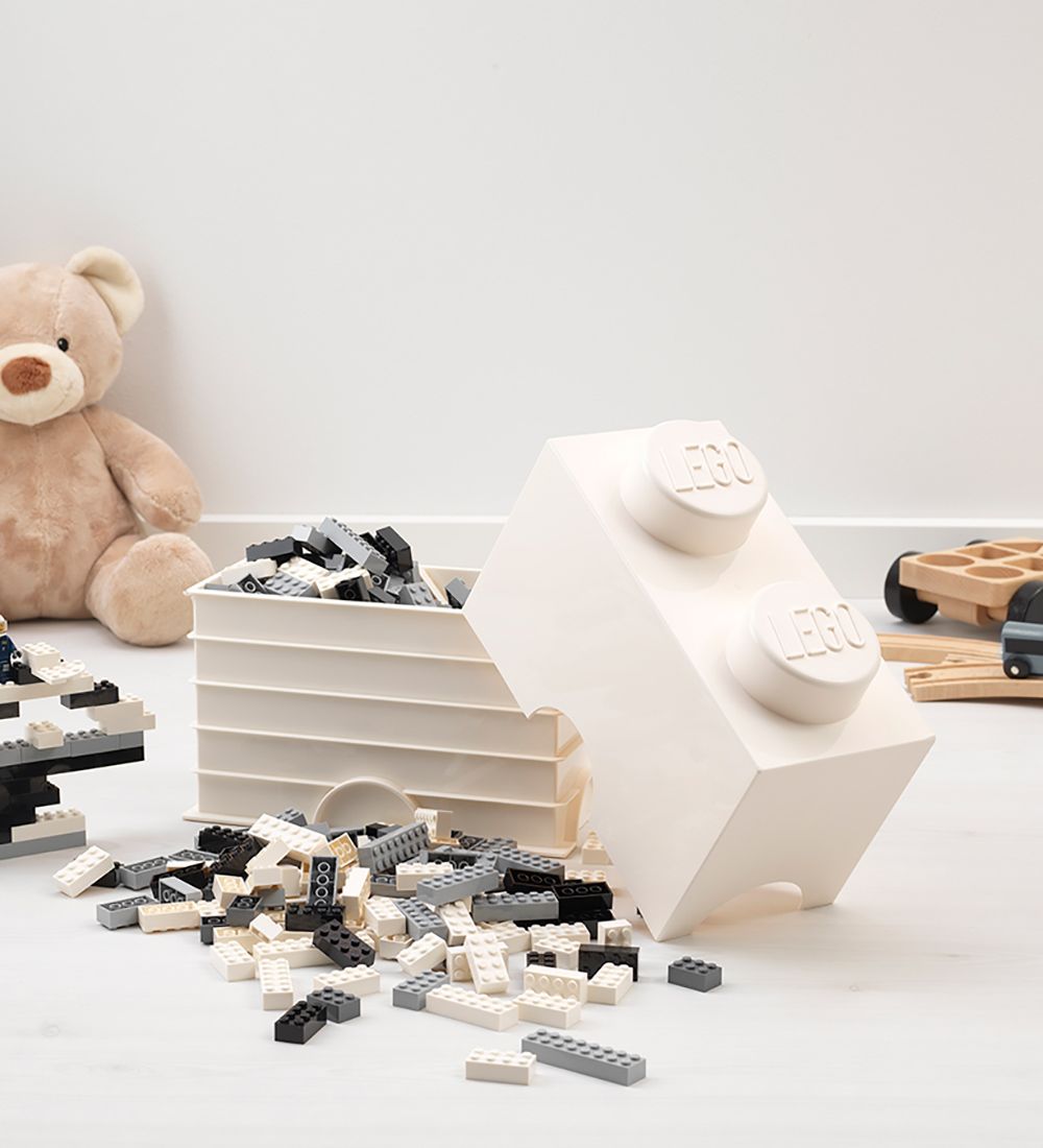 LEGO® Storage Box - 2 Knobs - 25x13x18 - White