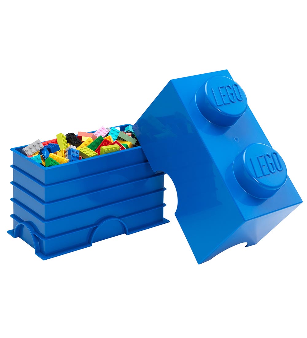 LEGO Storage Opbergbox - 2 Knoppen - 25x13x18 - Blauw