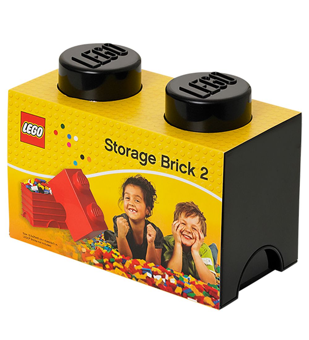 LEGO® Storage Box - 2 Knobs - 25x13x18 - Black