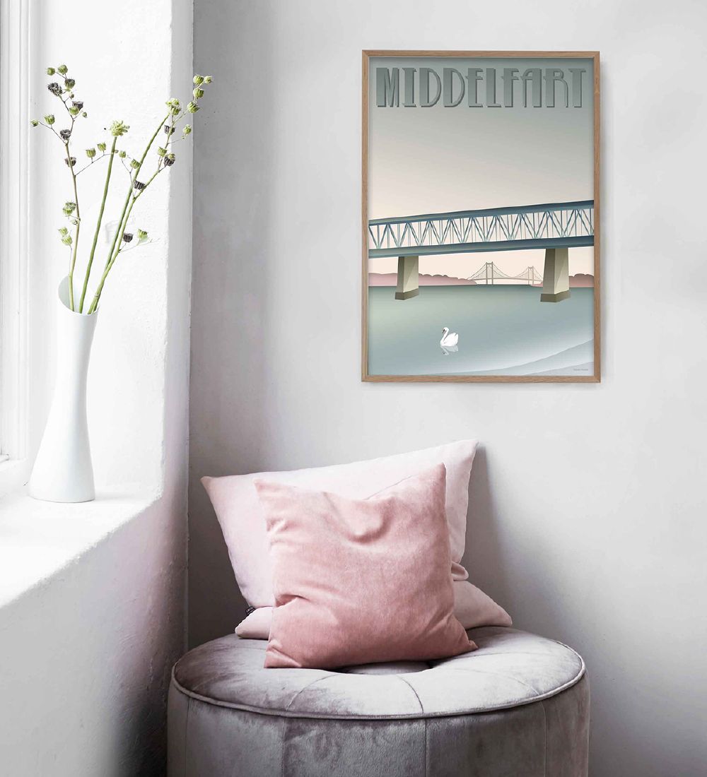Vissevasse Poster - 50x70 - Middelfart - Old Bridge