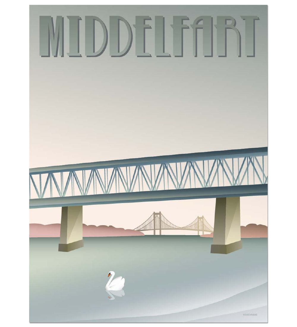 Vissevasse Poster - 50x70 - Middelfart - Old Bridge