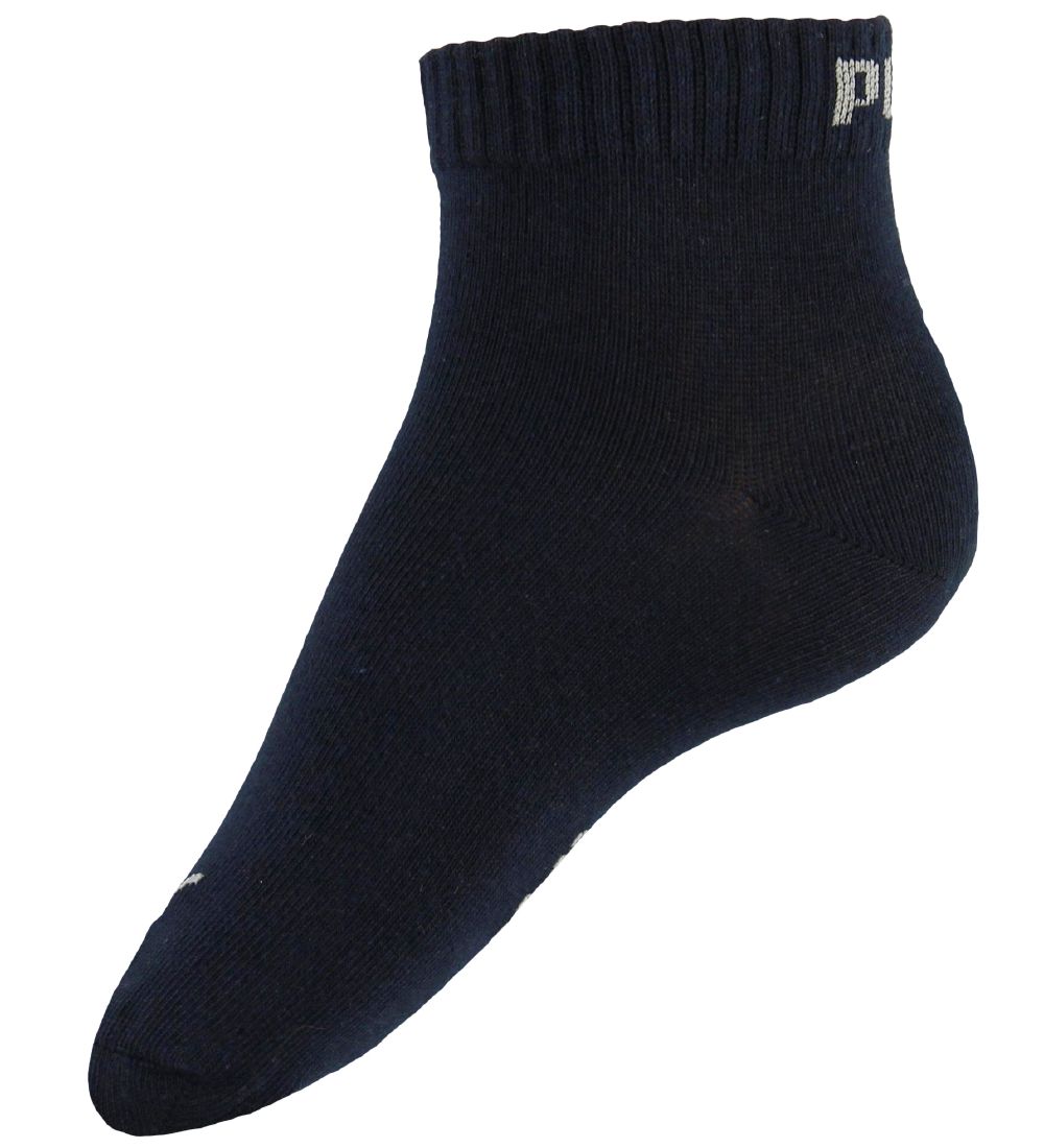 Puma Ankle Socks - 3-Pack - Quarter Plain - Blue/Grey Melange/Na
