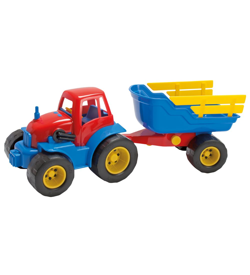 Dantoy Dráttarvél M. Eftirvagn - 41 cm - Rautt/Blár