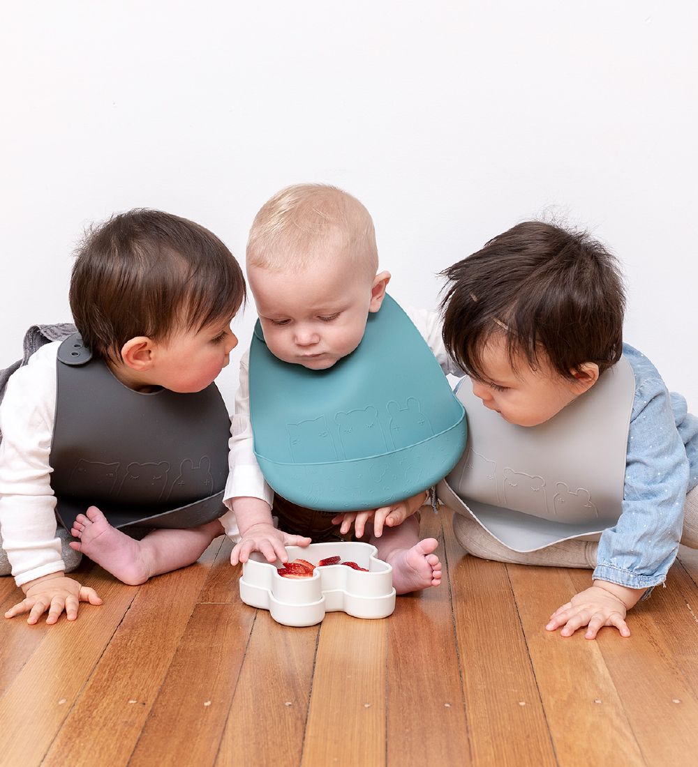We Might Be Tiny Bib - 2-Pack - Silicone - Blue Dusk/Charcoal