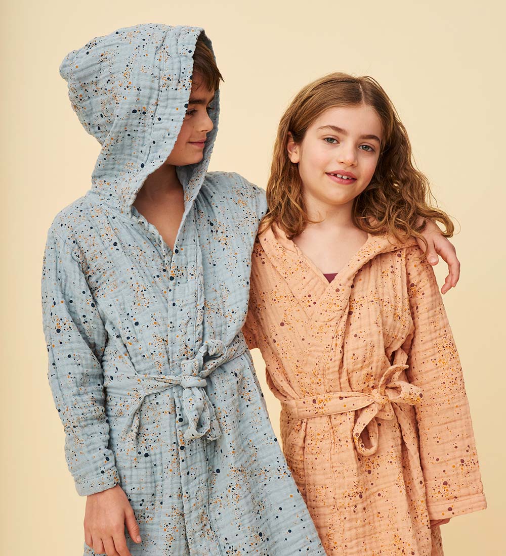 Soft Gallery Bathrobe - Mini Splash - Ocean Grey