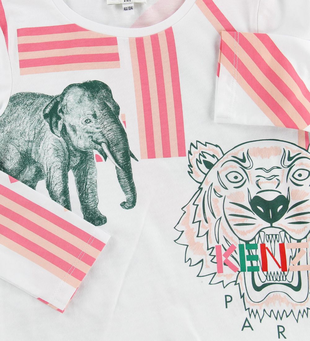 Kenzo Blouse - Wit m. Tijger/Olifant