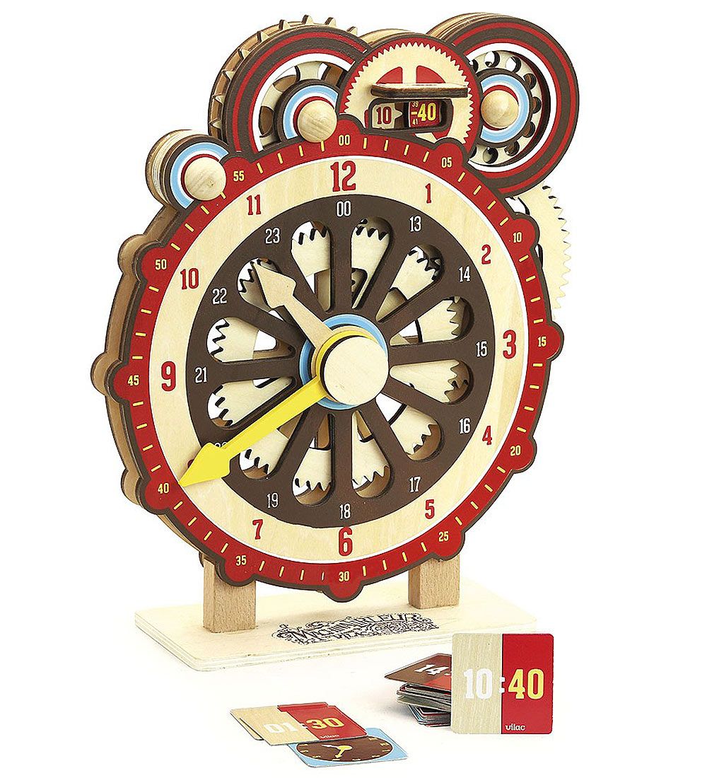 Vilac Clock - Wood - Learn To Tell Time
