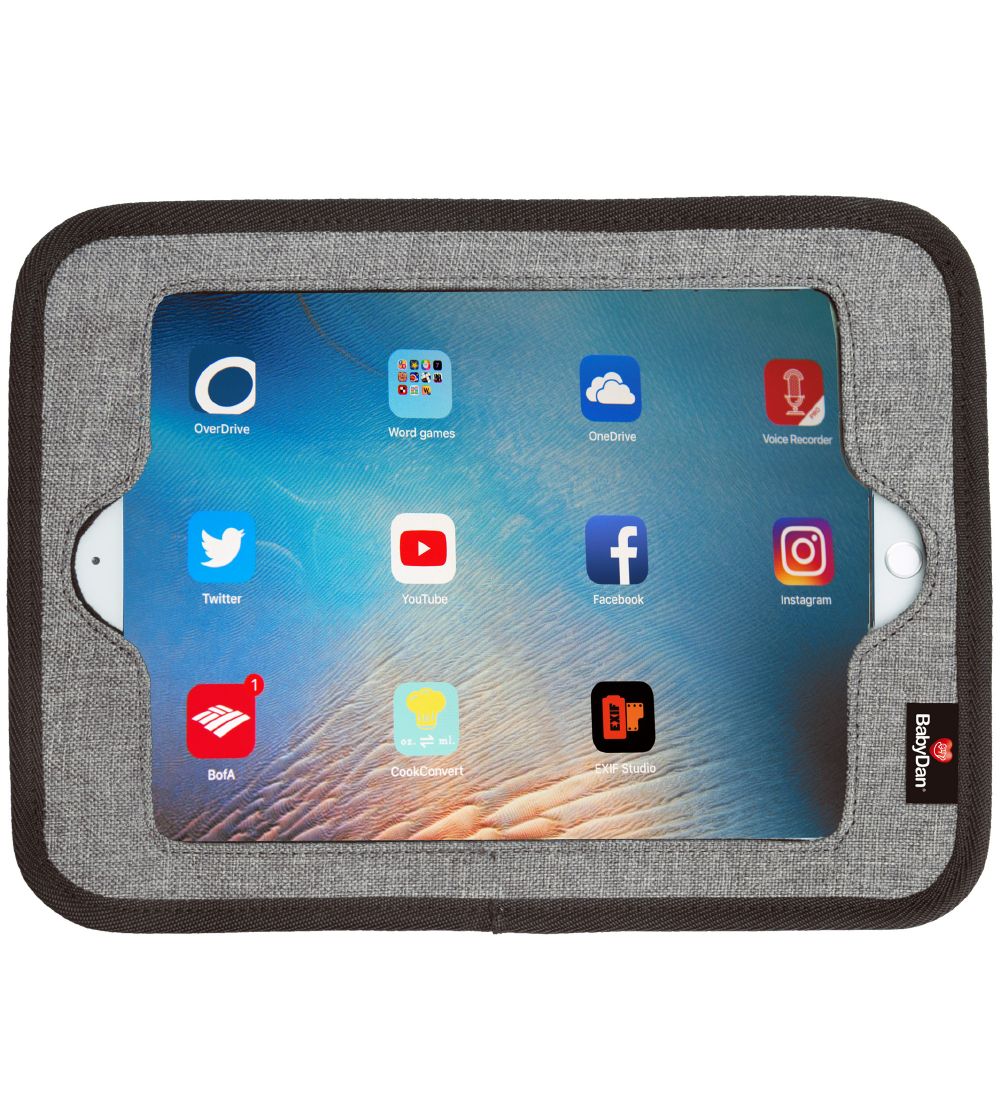BabyDan Tablethalterung m. Spiegel - Lux Grey