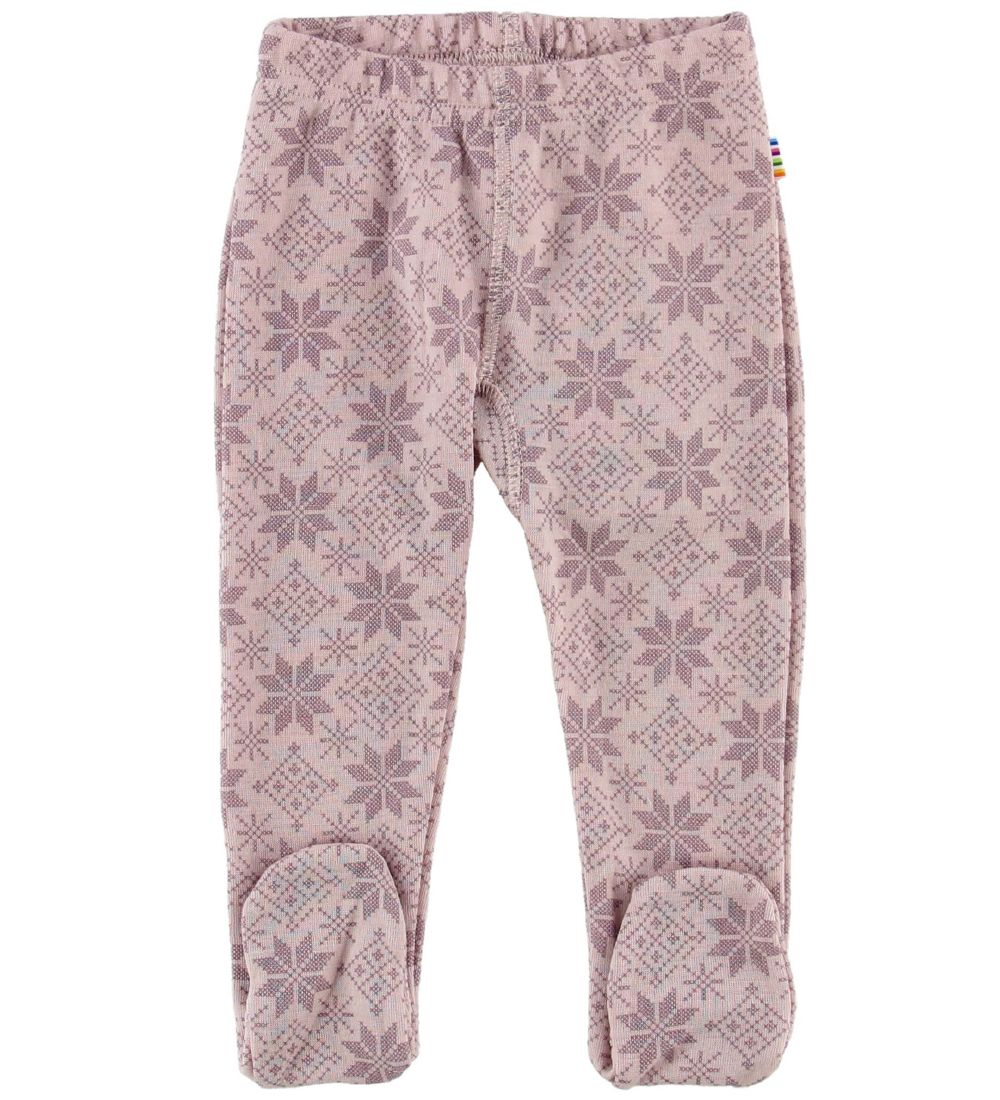 Joha Leggings w. Foot - Wool - Rose/Stars