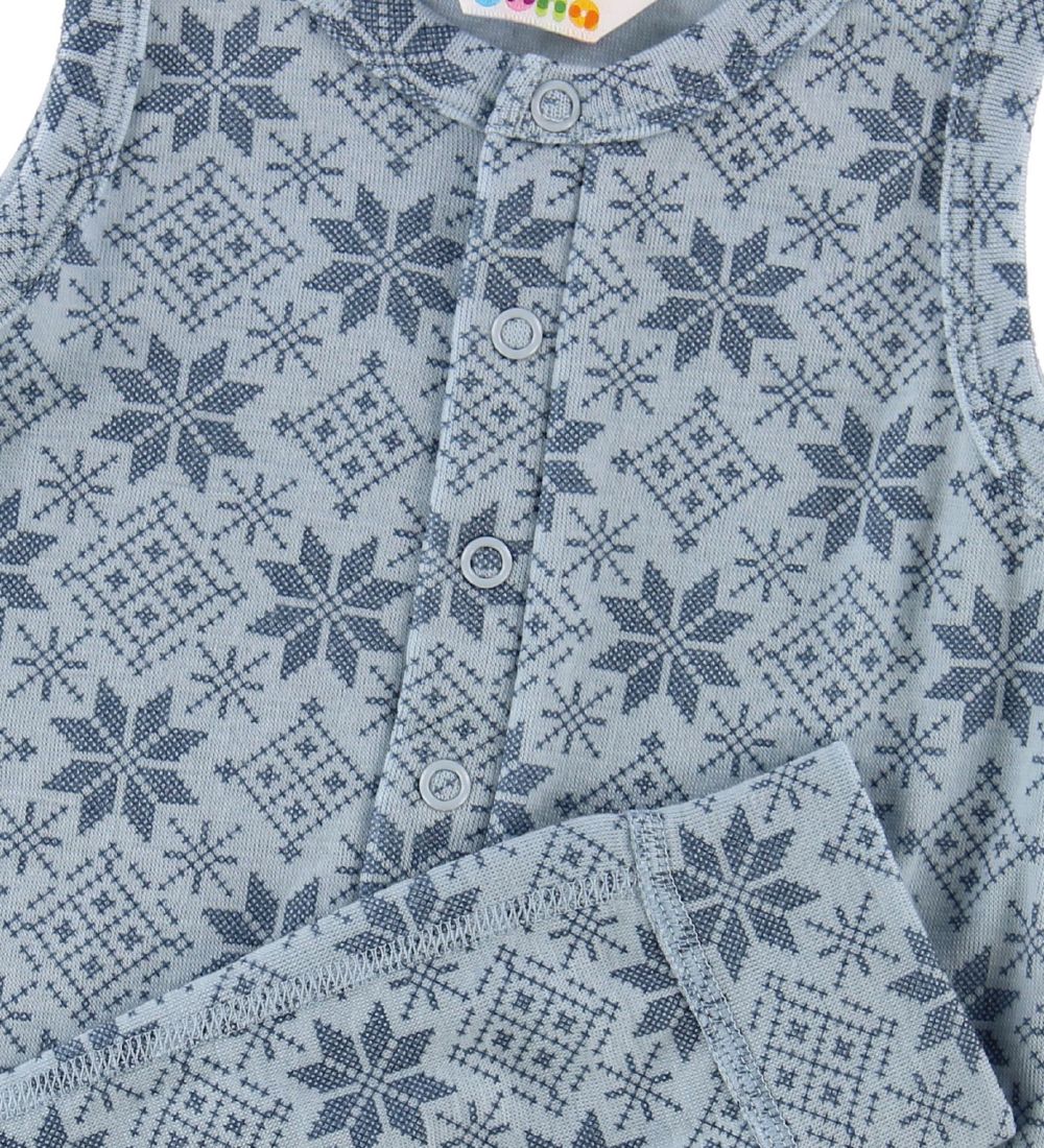 Joha Romper - Wool - Light Blue/Stars