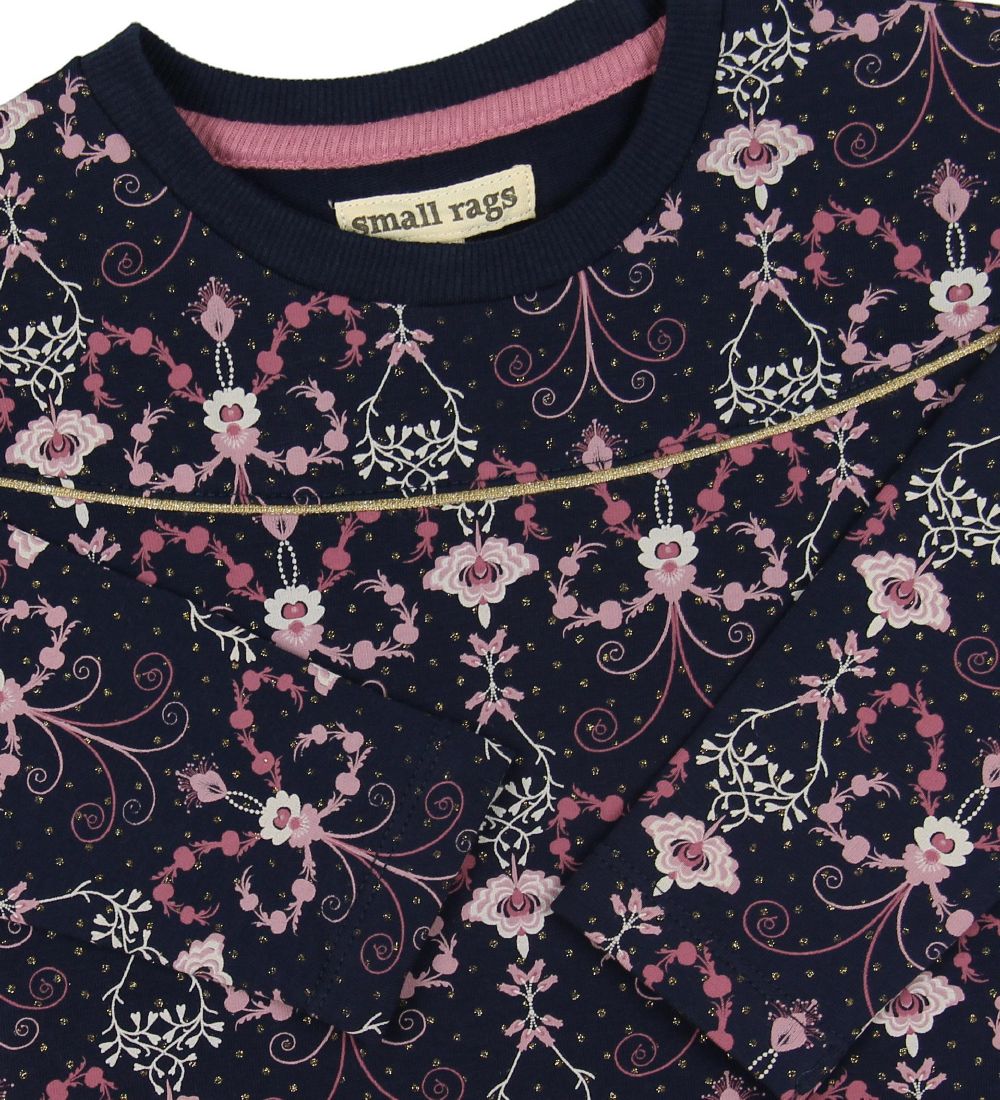 Small Rags Long Sleeve Top - Navy/Flowers
