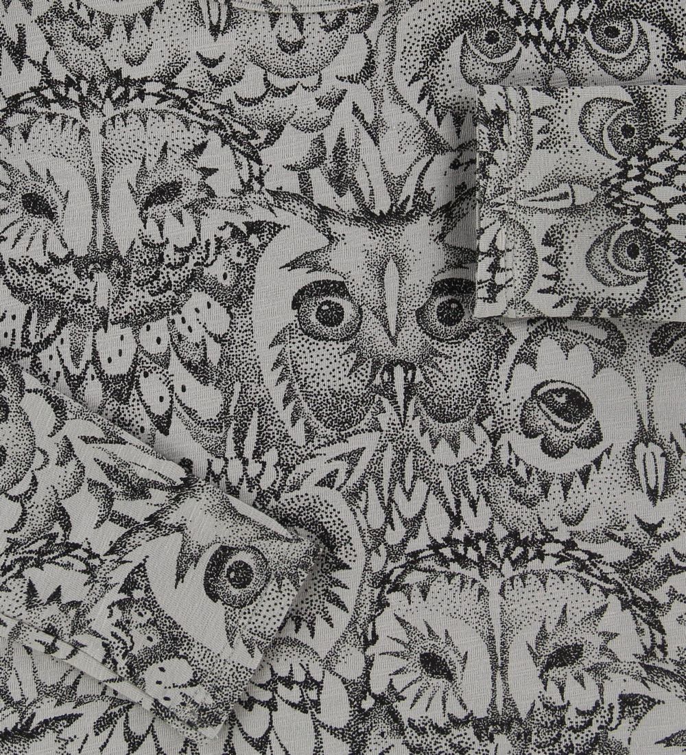 Soft Gallery Long Sleeve Top - Bella - Drizzle w. Owls