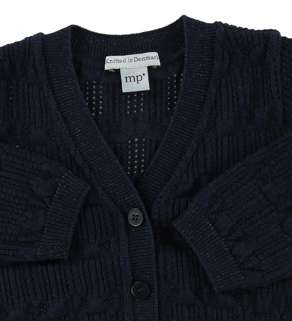 MP Cardigan - Wool/Cotton - Navy w. Glitter