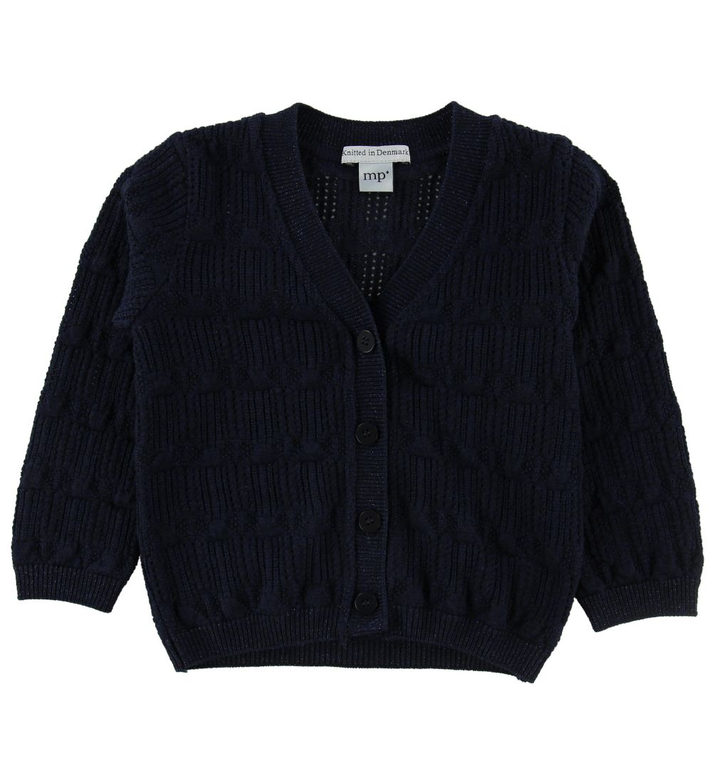 MP Cardigan - Wool/Cotton - Navy w. Glitter