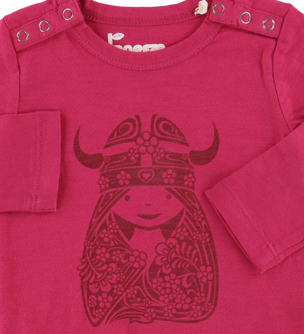 Danefæ Long Sleeve Top - Parsley - Love Pink w. Freja Nouveau