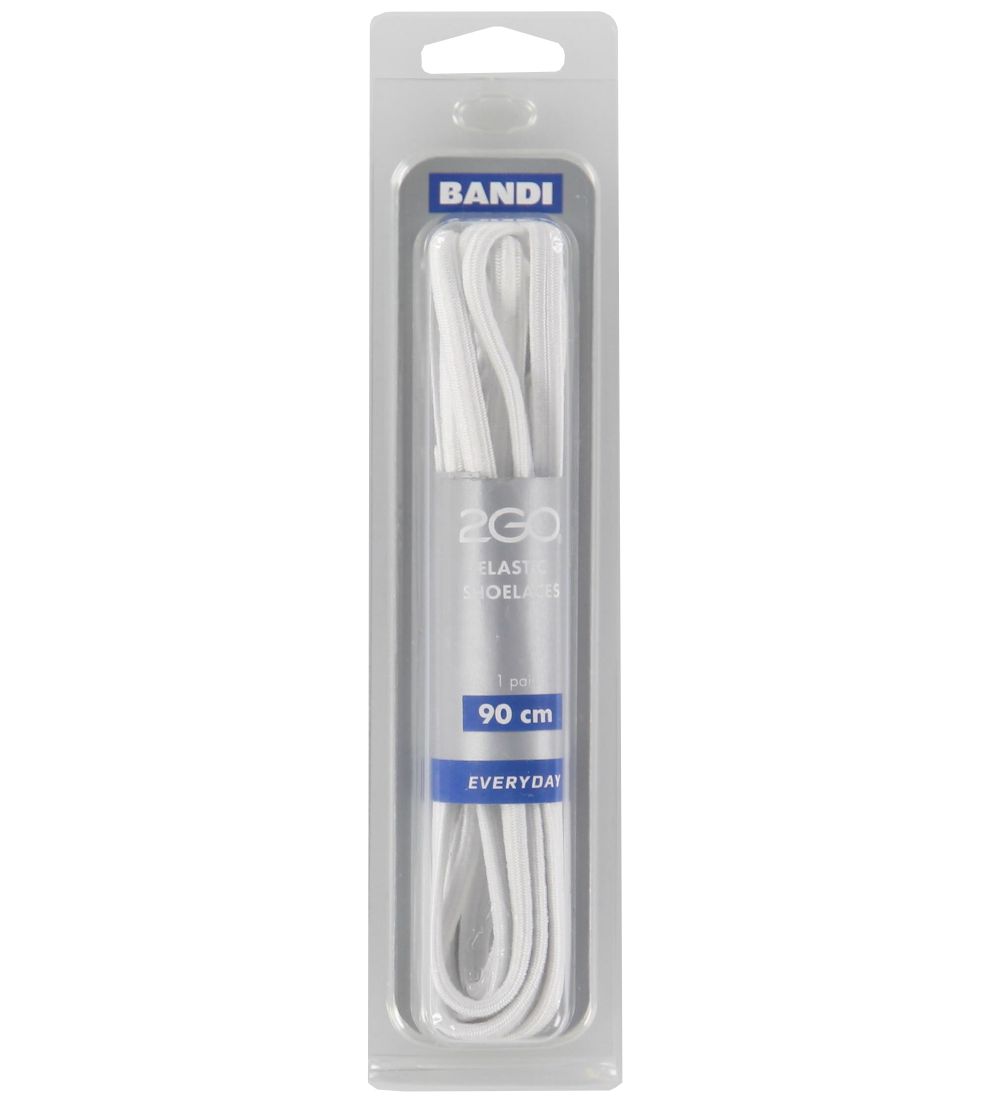 2GO elastische Schnürsenkel - 90 cm - 1 Paar - Weiß