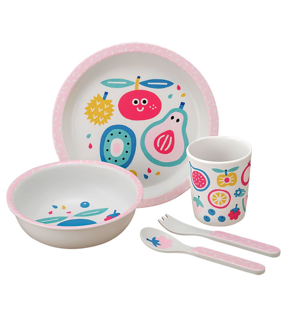 Petit Jour Paris Dinner Set - Melamine - White w. Fruits