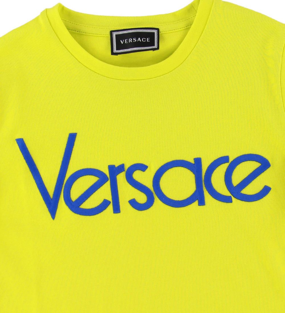 T-Shirt Versace - Vert Fluo/Bleu av. Logo