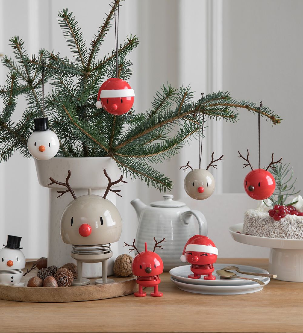 Hoptimist Christmas Ornament - Santa - 2-pack - D:5 cm - Red