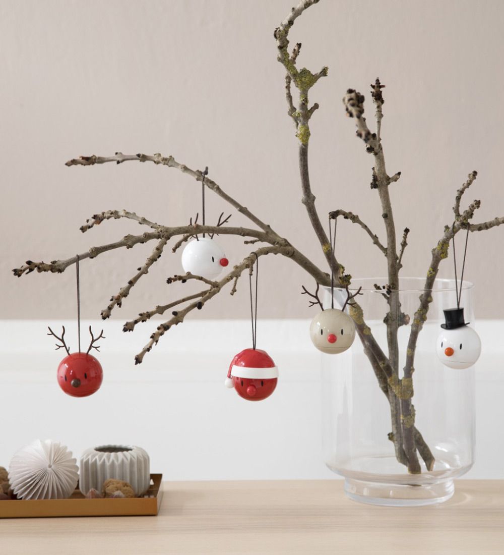 Hoptimist Christmas Ornament - Santa - 2-pack - D:5 cm - Red
