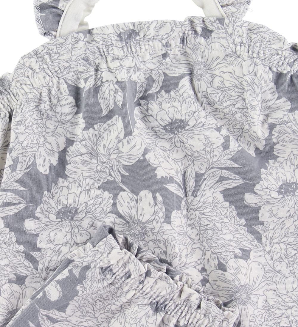 Müsli Summer Romper - Blooming - Grey w. Floral Print