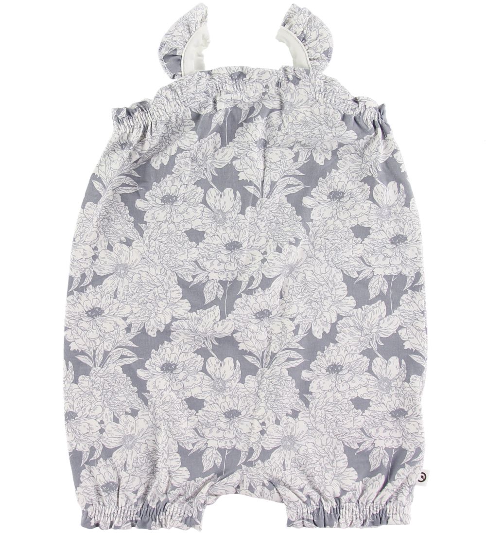 Müsli Summer Romper - Blooming - Grey w. Floral Print