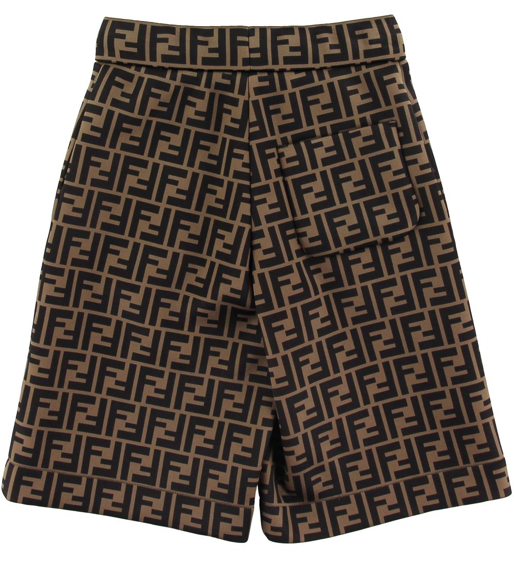 Fendi Shorts - Bermuda - Brown w. Allover Logo » Prompt Shipping